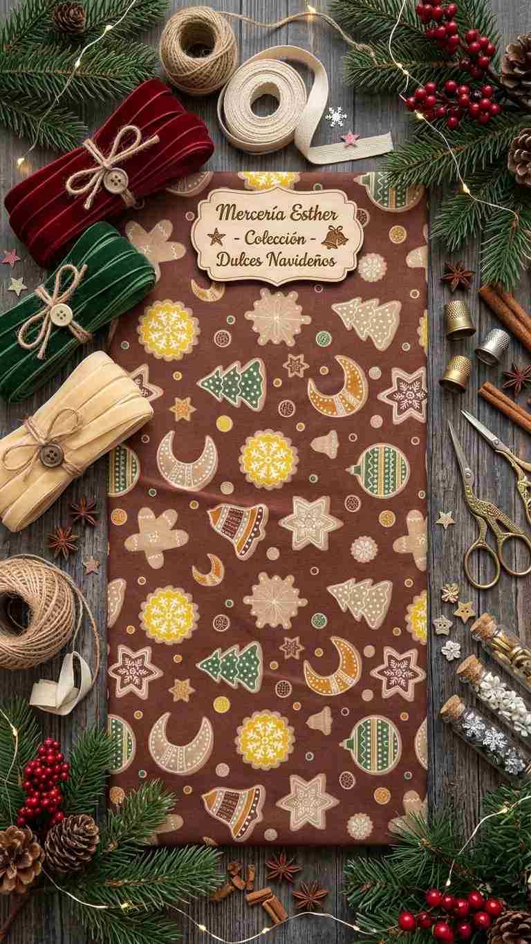 Tela Estampada de Algodón "Dulces Navideños" - Galletas de Jengibre