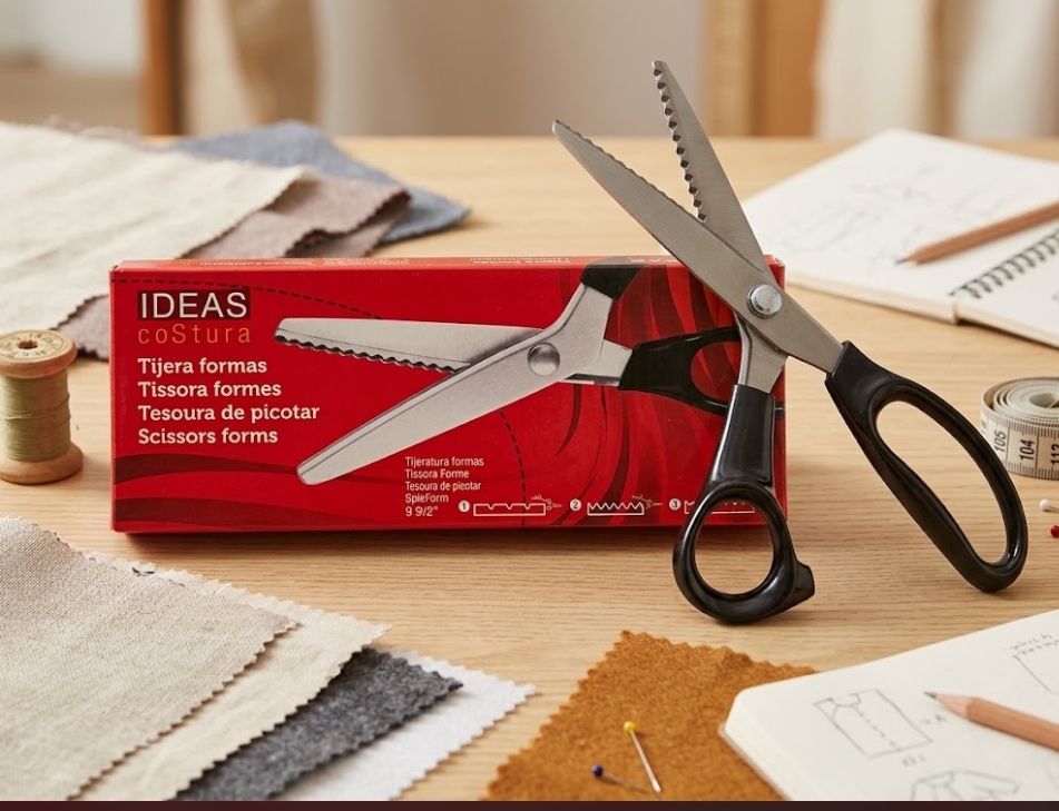 Tijeras de Ondas para Costura y Patchwork – Hojas en Zigzag (Longitud Profesional)